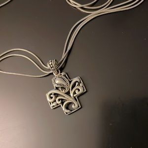 Silver Paisley cross Necklace